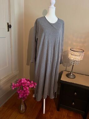 Lands' End Grey Long Sleeve Swing Nightgown